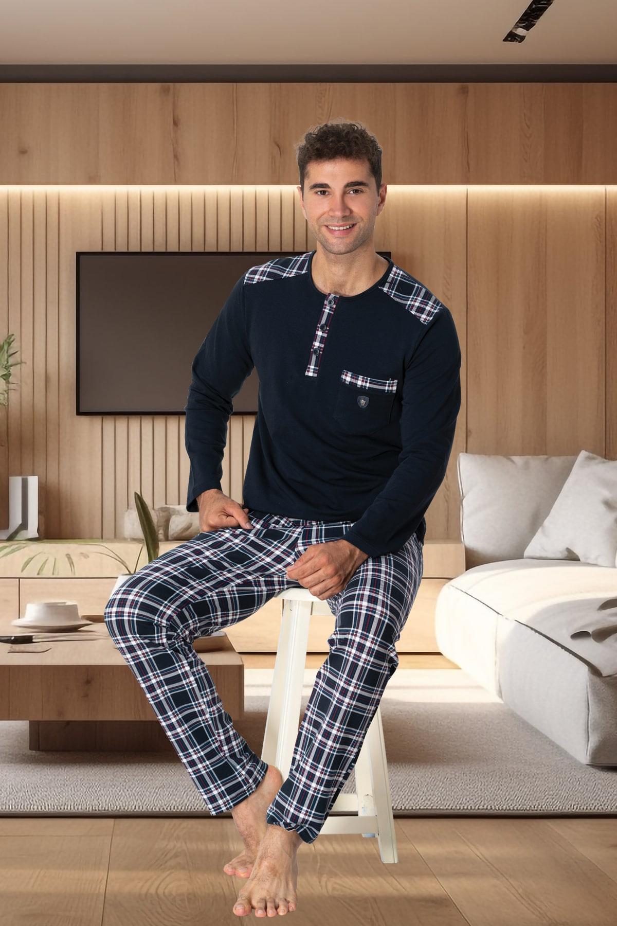 Ekoseli Erkek Erkek Pijama Takımı - 2796