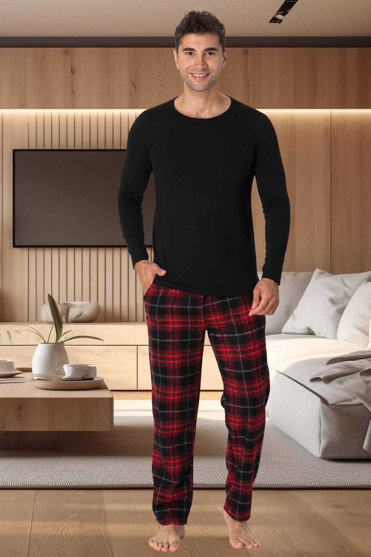 Ekoseli Erkek Erkek Pijama Takımı - 2801
