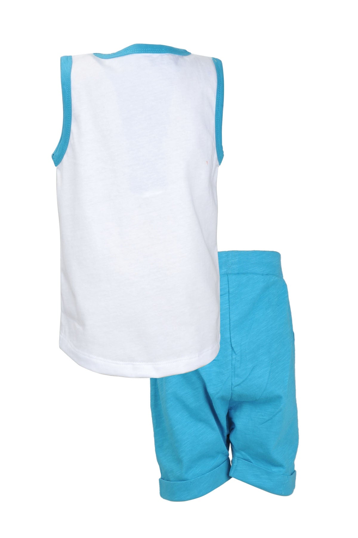 Erkek Bebek Mavi Miami Kolsuz T-Shirt ve Şort Takım (9ay-4yaş)-1