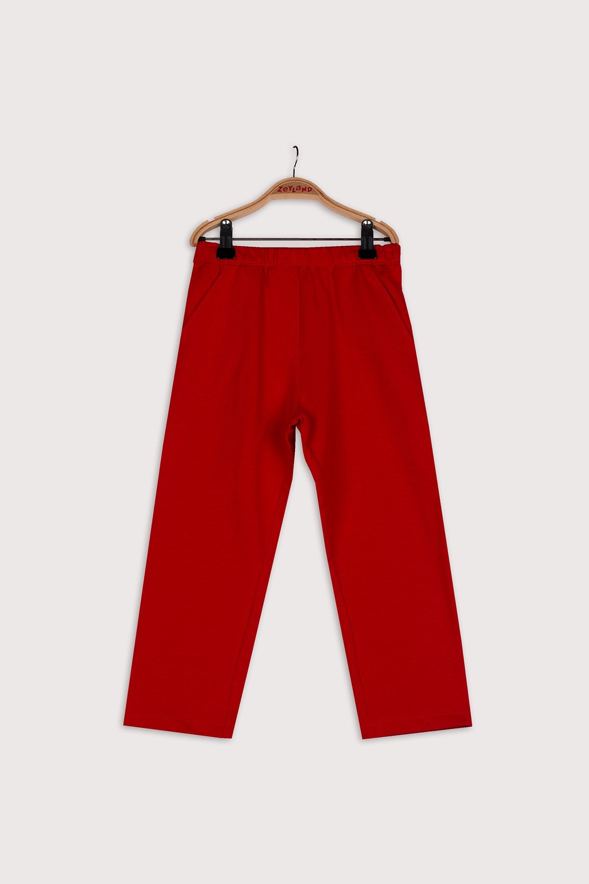 Unisex Çocuk Kırmızı Örme Pantolon (4-12yaş)-0