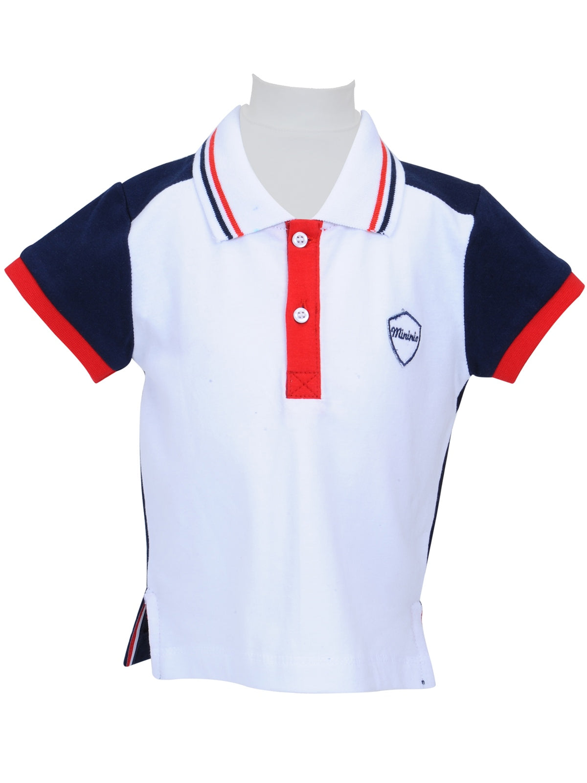 Erkek Bebek Beyaz Arka Baskılı Polo Yaka T-Shirt (6-24ay)-0
