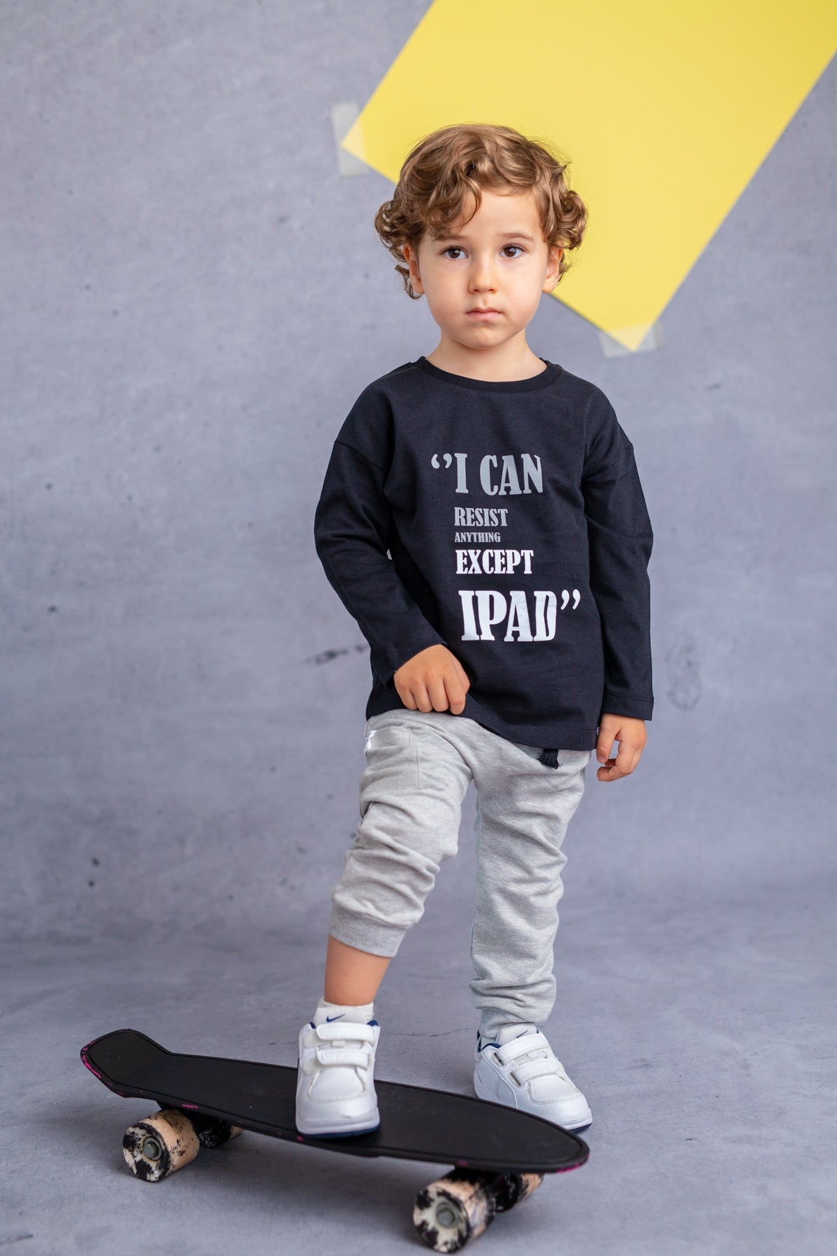 Erkek Bebek Siyah Baskılı Uzun Kollu T-Shirt (9ay-4yaş)-2
