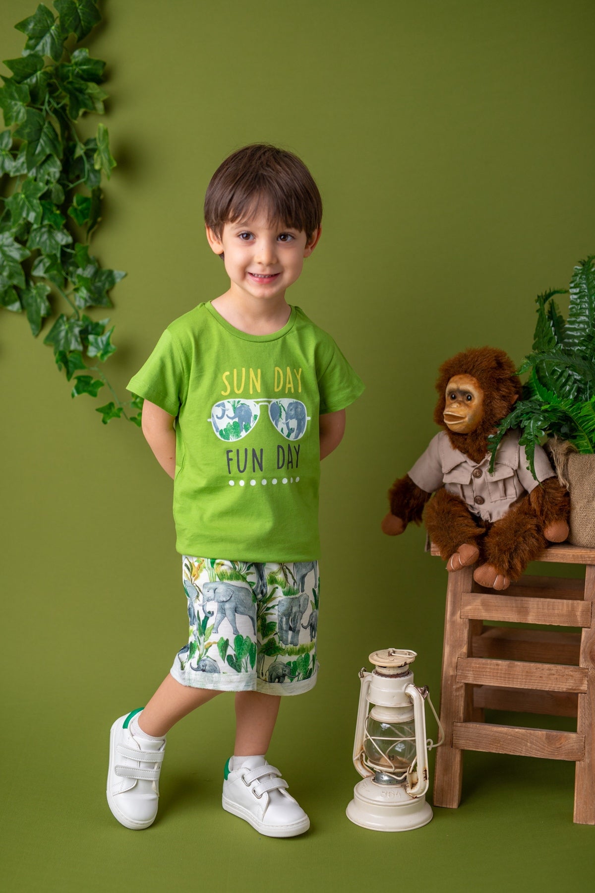Erkek Bebek Yeşil Funday Baskılı T-Shirt (9ay-4yaş)-0