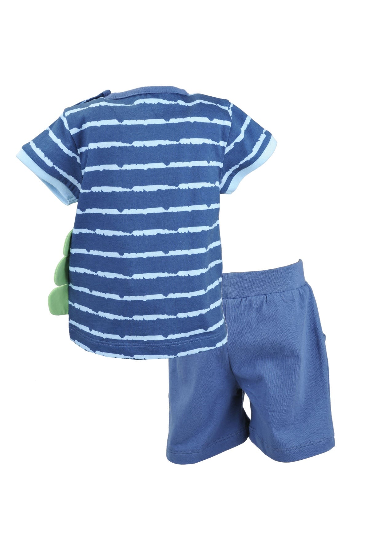 Erkek Bebek Mavi Croc and Bird T-Shirt ve Şort Takım (3-24ay)-1