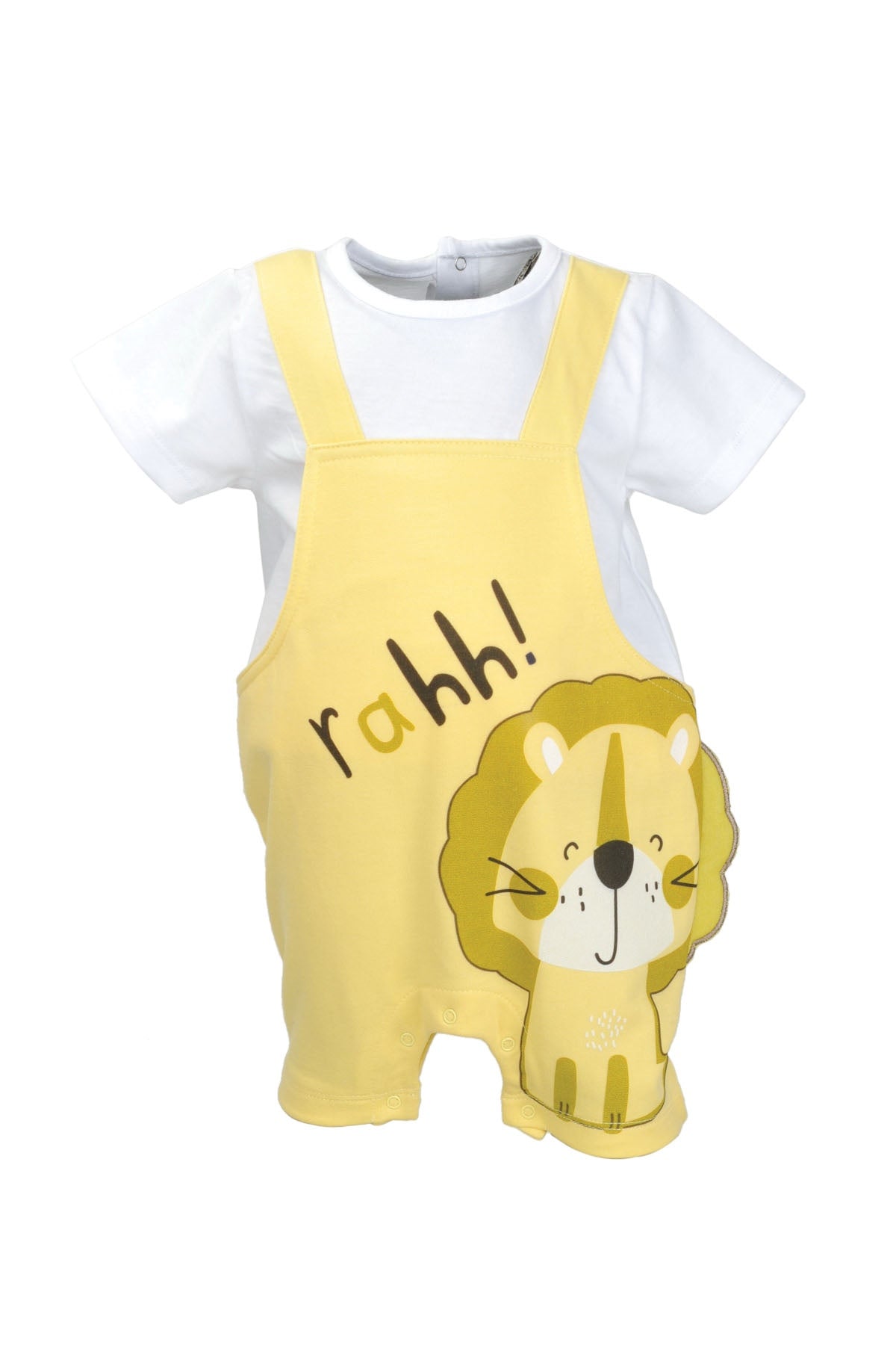 Erkek Bebek Sarı Lion Önden Salopet Tulum (3-18ay)-2