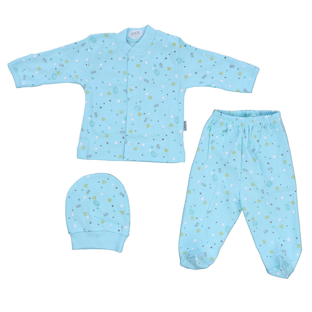 Hello Desenli Bebek Pijama Takımı Mint - 001.2257