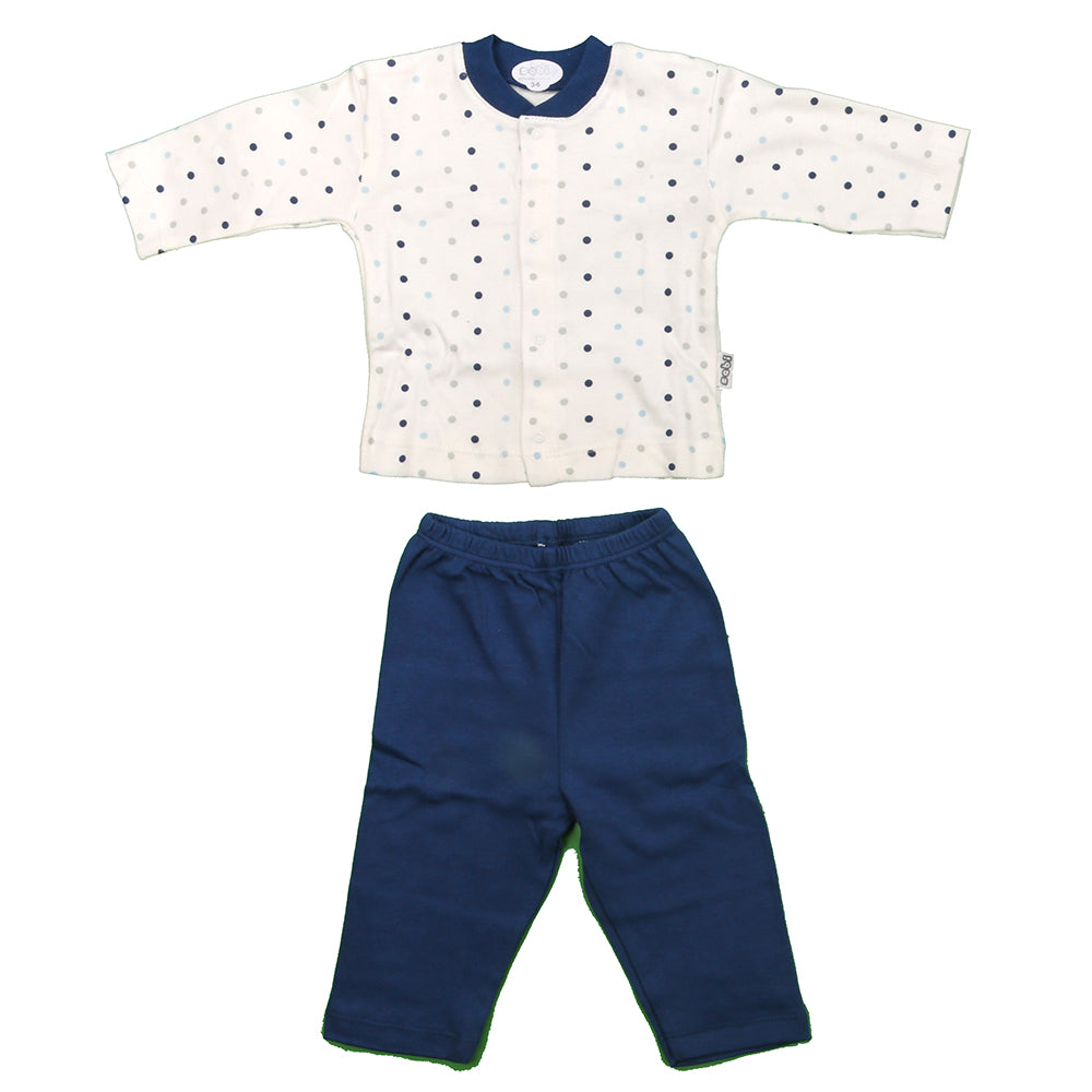 Puantiye Desenli Bebek Pijama Takımı Lacivert - 001.2303