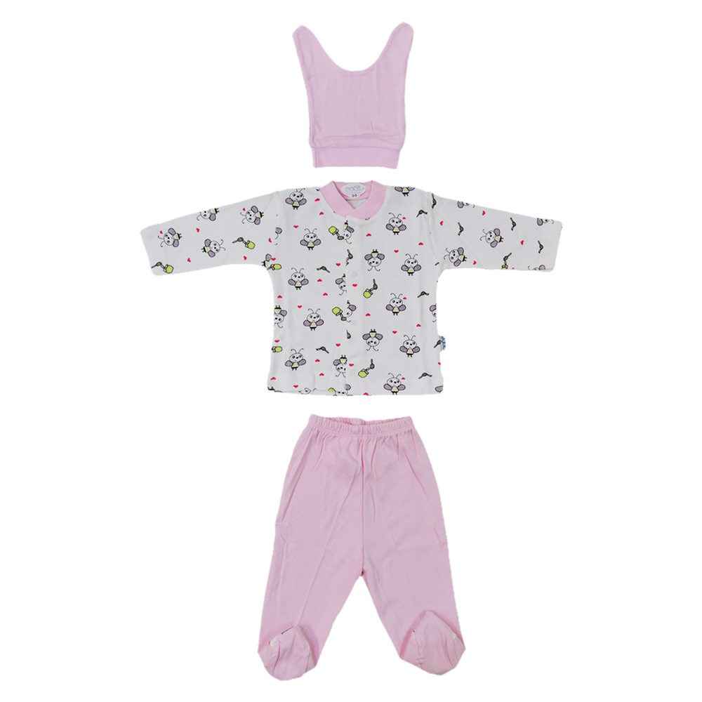 Arı Desenli Bebek Pijama Takımı Pembe - 001.2238