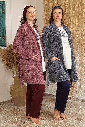 Welsoft Sabahlıklı Lohusa Pijama Takımı Lacivert - 4207