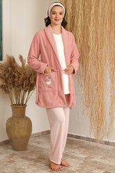 Polar Sabahlıklı Lohusa Pijama Takımı - 4224