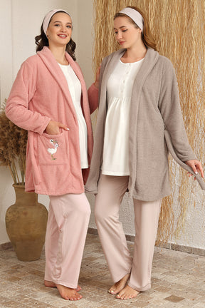 Polar Sabahlıklı Lohusa Pijama Takımı - 4224