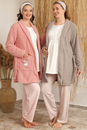 Polar Sabahlıklı Lohusa Pijama Takımı - 4224
