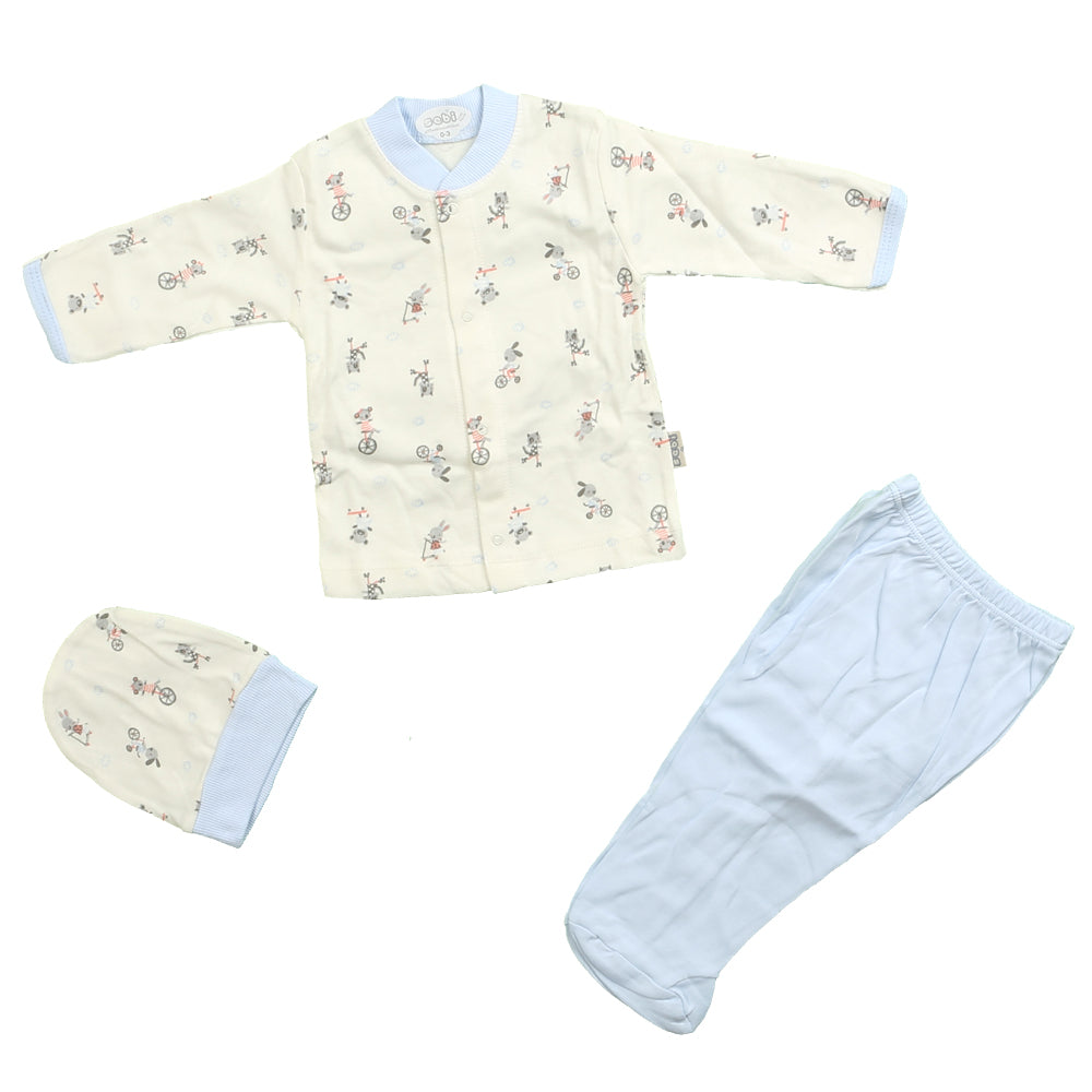 Bisiklet Desenli Bebek Pijama Takımı Mavi - 001.2261