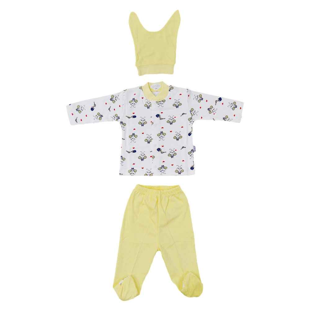 Arı Desenli Bebek Pijama Takımı Sarı - 001.2238
