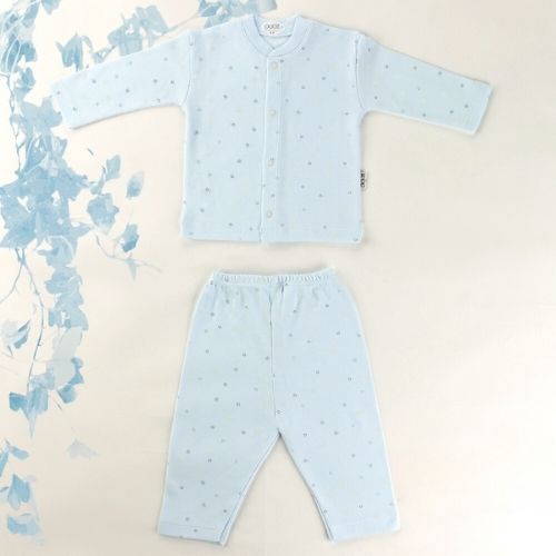 Yıldız Desenli Bebek Pijama Takımı Mavi - 001.2331