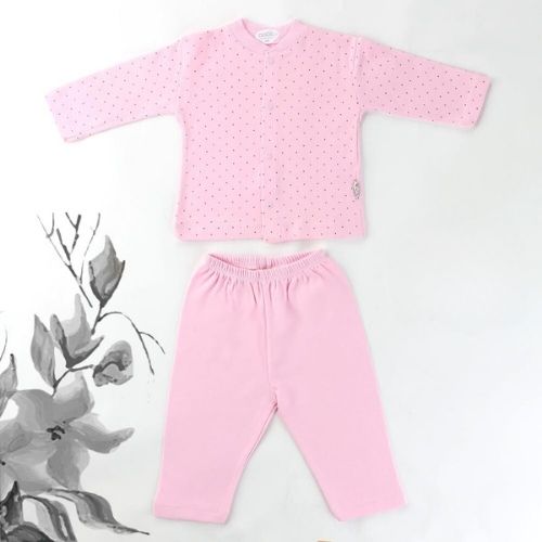 Puantiyeli Bebek Pijama Takımı Pembe - 001.2328