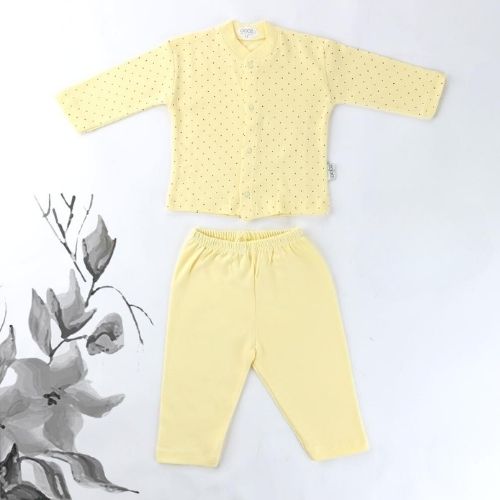 Puantiyeli Bebek Pijama Takımı Sarı - 001.2328
