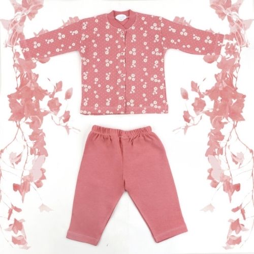 Papatya Desenli Bebek Pijama Takımı Bordo - 001.9104