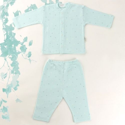 Yıldız Desenli Bebek Pijama Takımı Yeşil - 001.2331