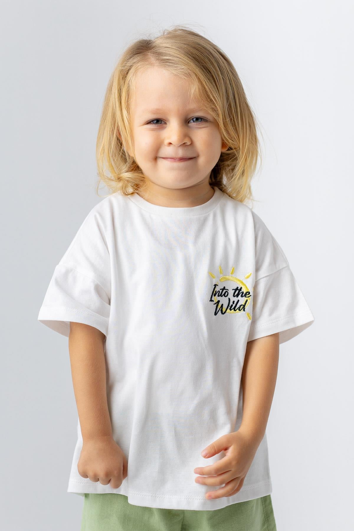 Erkek Çocuk Güneş Nakış Detaylı T-shirt-1
