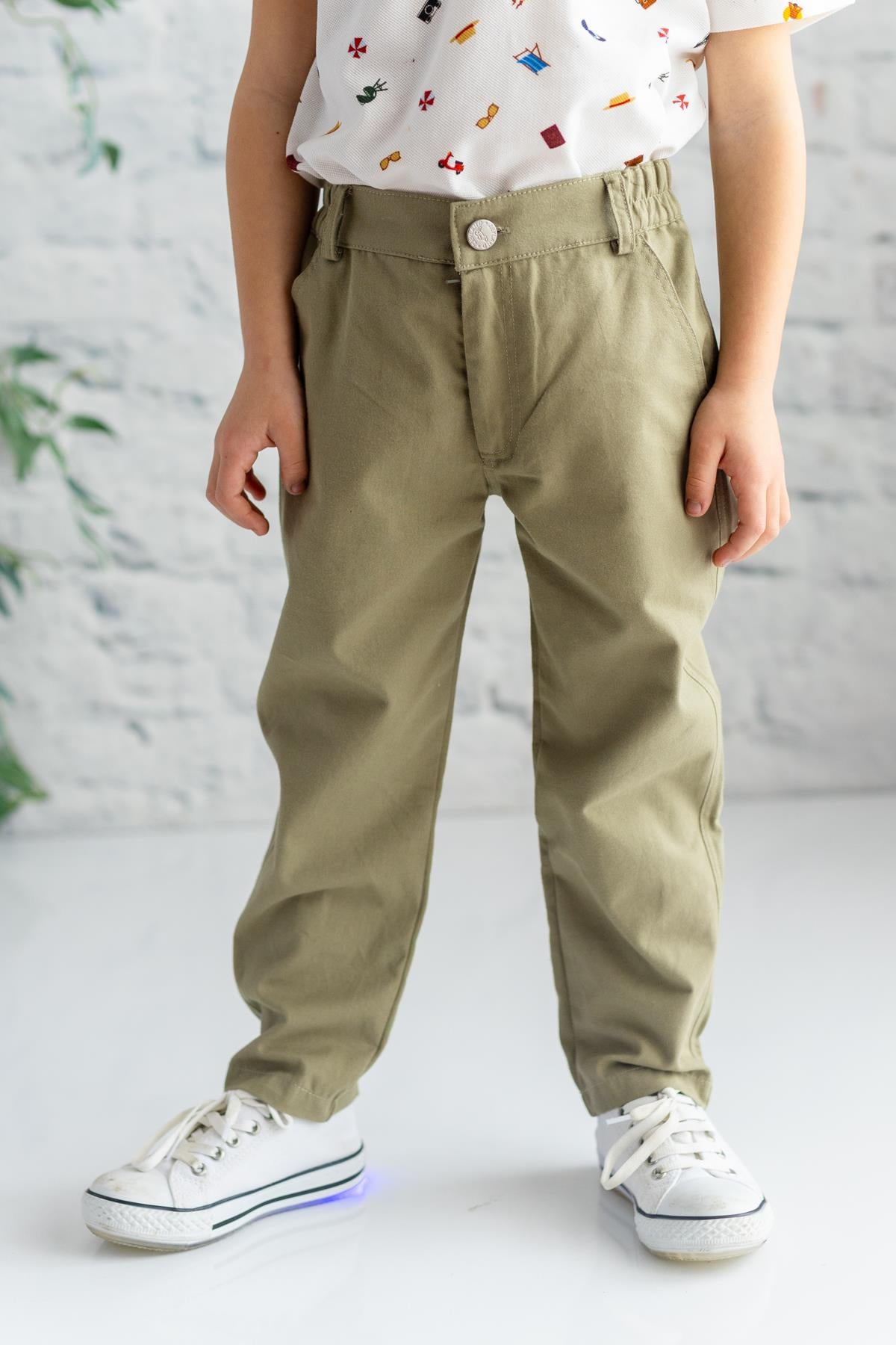 Erkek Çocuk Gabardin Düz Pantolon-0