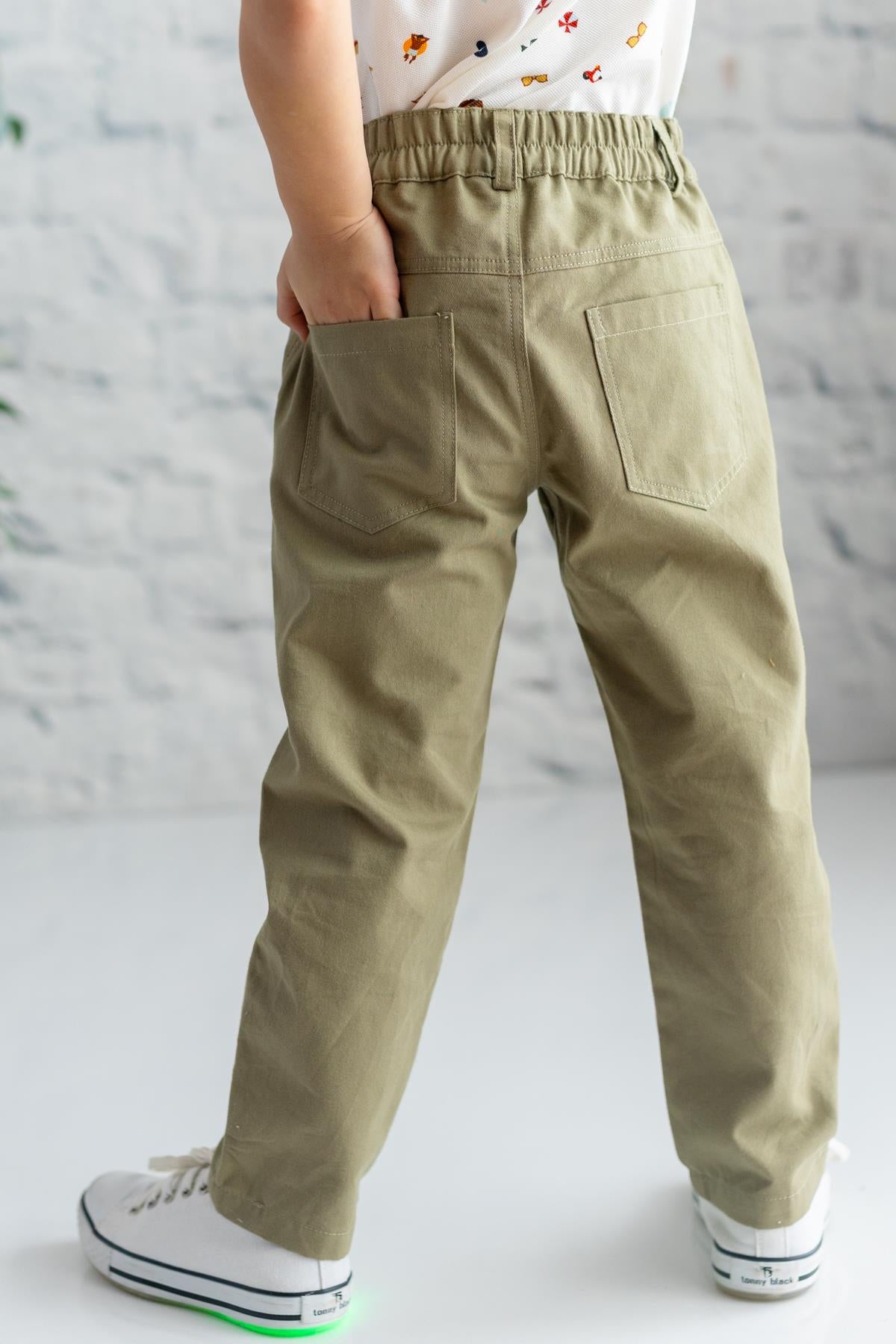 Erkek Çocuk Gabardin Düz Pantolon-1