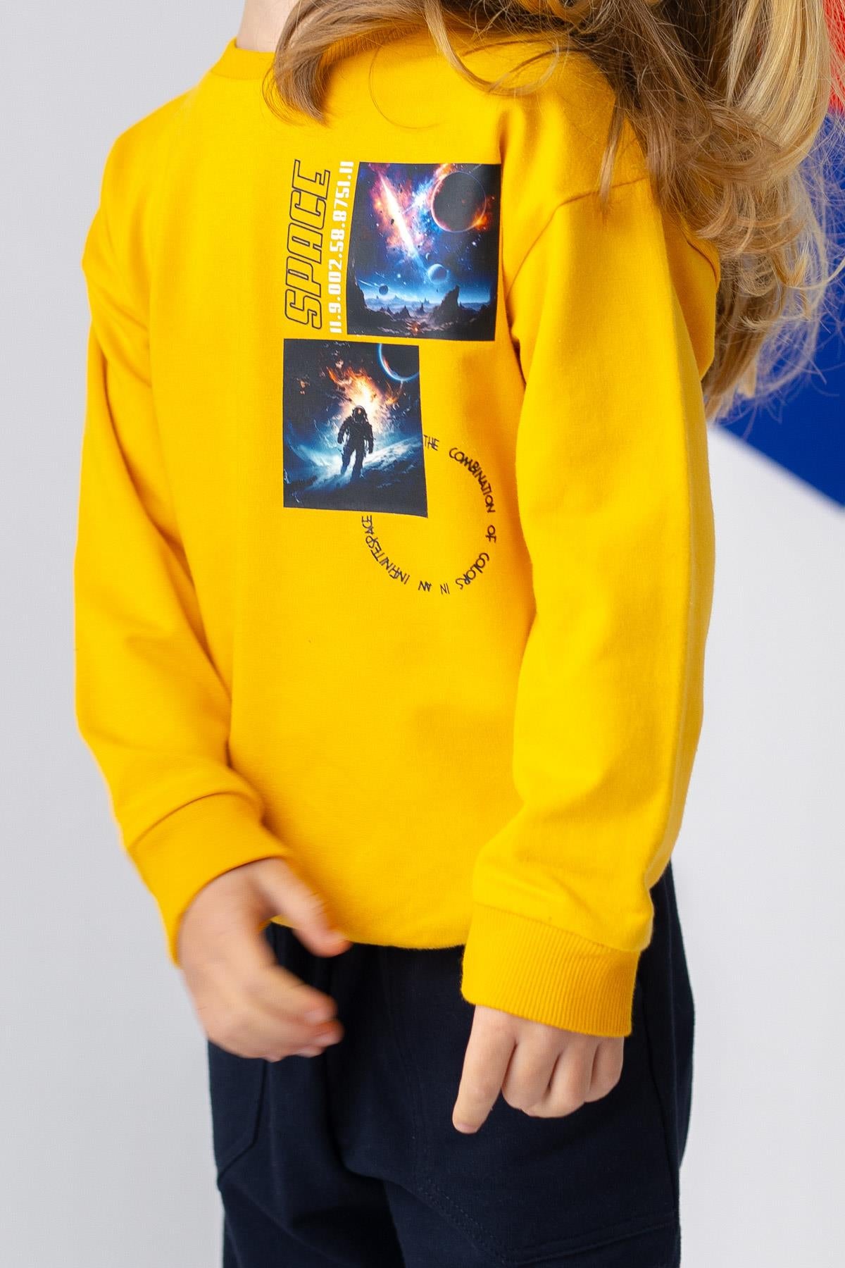 Erkek Çocuk Uzay Baskılı Basic Sweatshirt-2