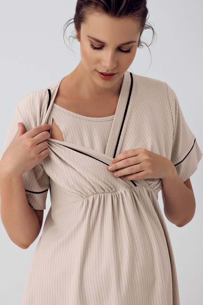 Sabahlıklı Kruvaze Lohusa Pijama Takımı - 16302