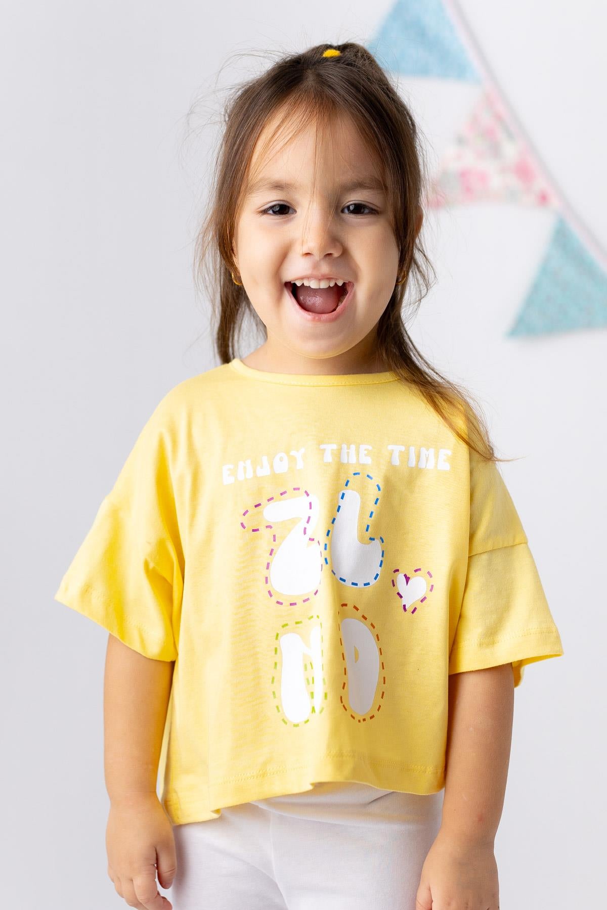 Kız Çocuk Basic Crop Tshirt-1