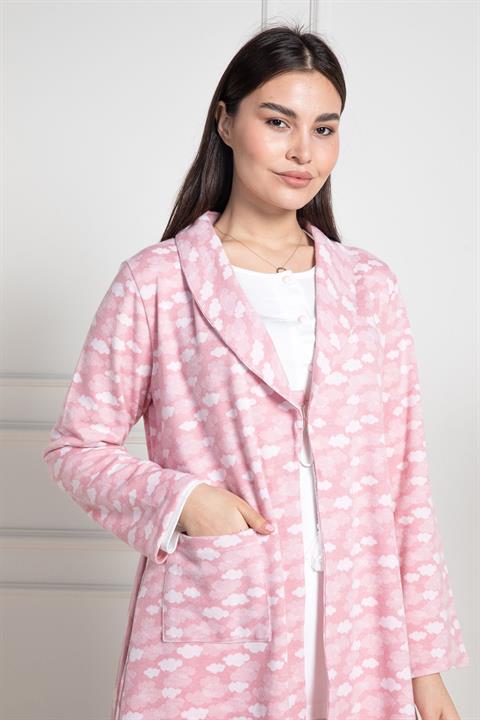 Pembe Sabahlıklı Şardonlu Hamile Lohusa Pijama Takımı 6100