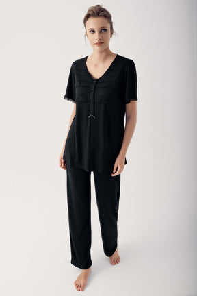 Dantelli Lohusa Pijama Takımı - 12201 - Lohusa Sepeti