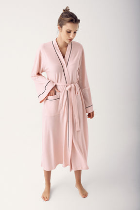 Çizgili Lohusa Sabahlık Pembe - 14502