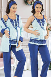 Jenika 45860 Sabahlıklı Lohusa Pijama Takımı - Lohusa Sepeti