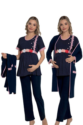 Jenika 49282 Sabahlıklı Lohusa Pijama Takımı - Lohusa Sepeti