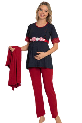 Jenika 49911 Sabahlıklı Lohusa Pijama Takımı - Lohusa Sepeti