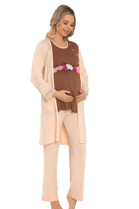 Jenika 49914 Sabahlıklı Lohusa Pijama Takımı - Lohusa Sepeti