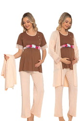 Jenika 49914 Sabahlıklı Lohusa Pijama Takımı - Lohusa Sepeti
