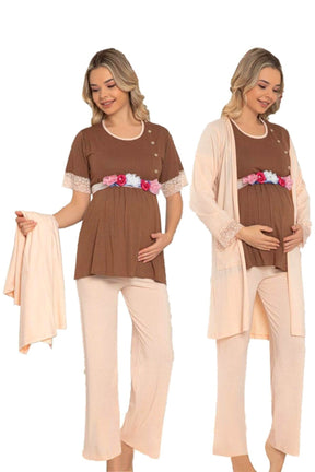 Jenika 49914 Sabahlıklı Lohusa Pijama Takımı - Lohusa Sepeti
