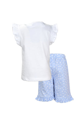 Kız Bebek Beyaz Just Sleep Şortlu Pijama Takımı (1-7yaş)-2