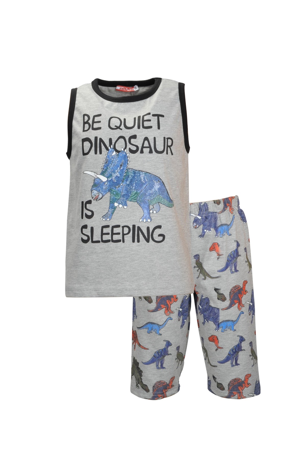 Erkek Çocuk Grimelanj Sleepy Dino Şortlu Pijama Takımı (1-7yaş)-0