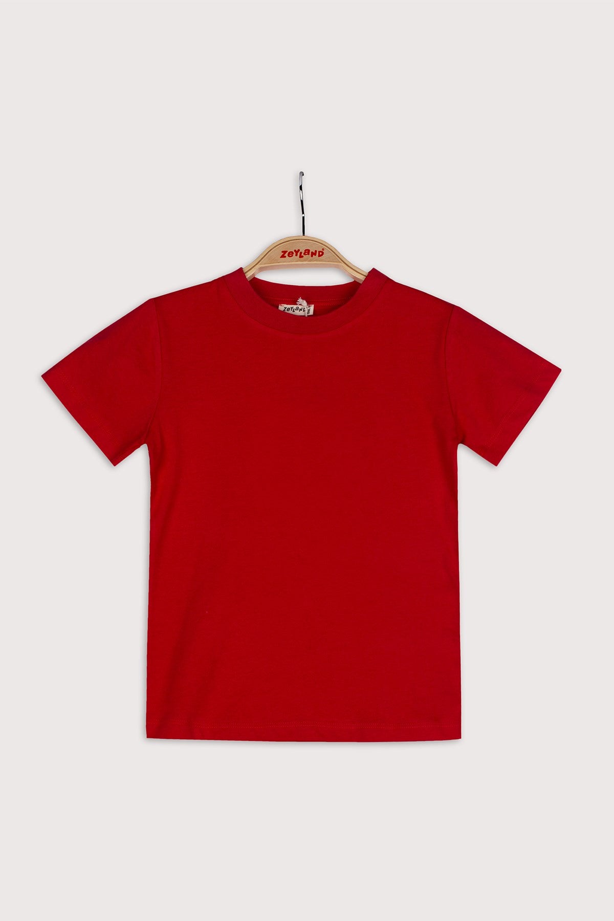 Unisex Çocuk Kırmızı Basic T-Shirt (4-12yaş)-0
