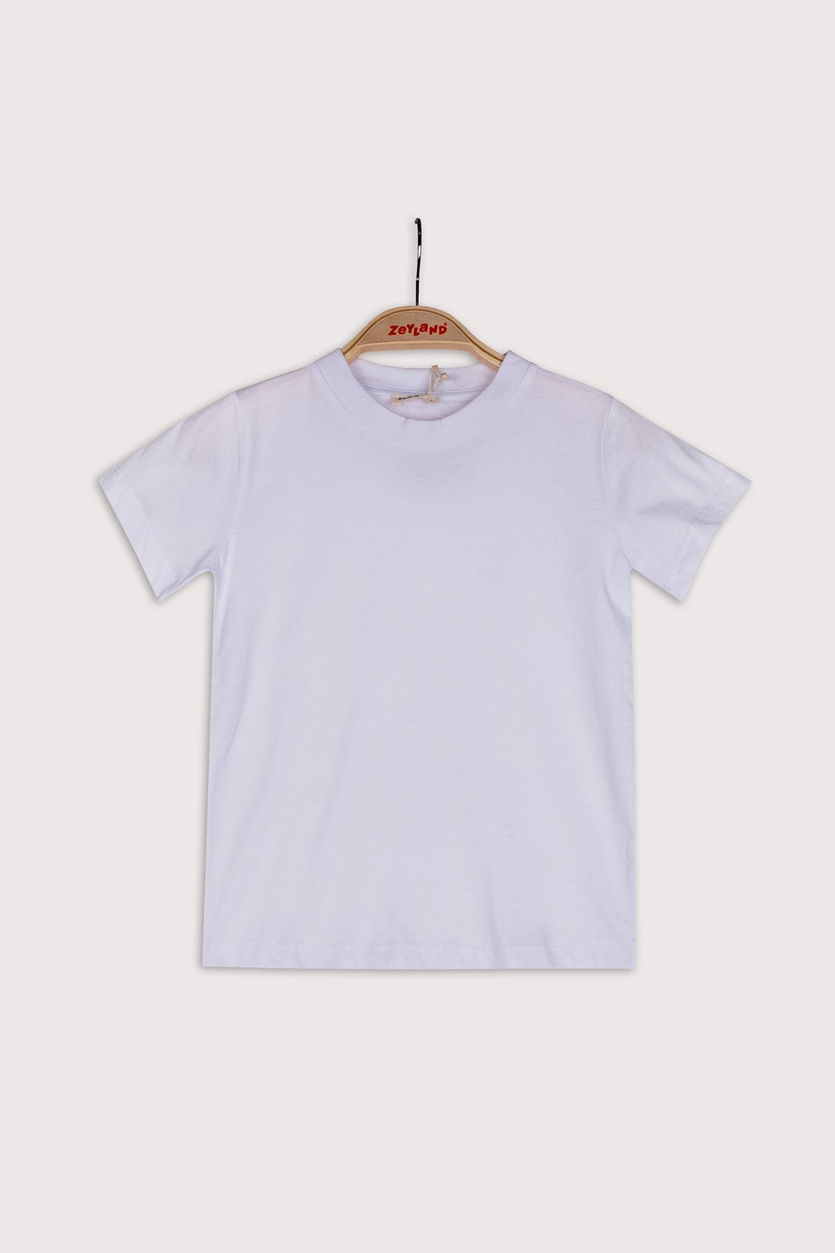 Unisex Çocuk Beyaz Basic T-Shirt (4-12yaş)-0