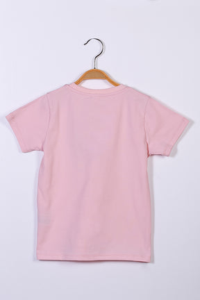 Pembe Kız Çocuk Basic T-Shirt (4-12yaş)-1