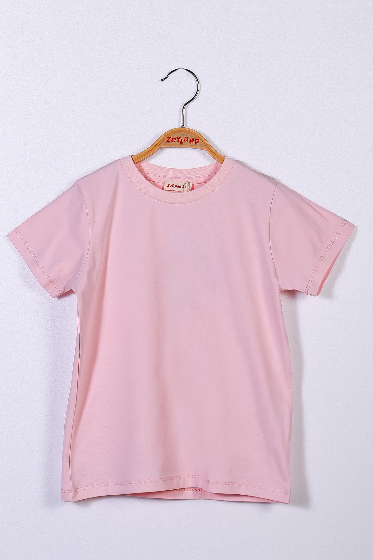 Pembe Kız Çocuk Basic T-Shirt (4-12yaş)-0