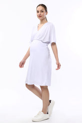 Hamile Dahlia Elbise - Beyaz M3275