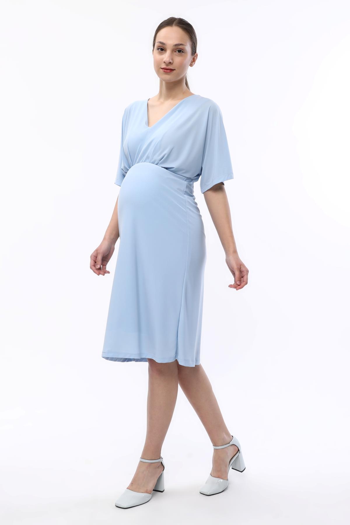 Hamile Dahlia Elbise - Mavi M3276