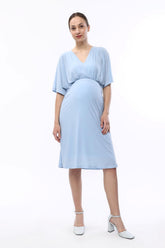 Hamile Dahlia Elbise - Mavi M3276