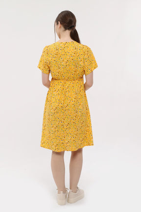Hamile Daisy Elbise - Sarı M3267