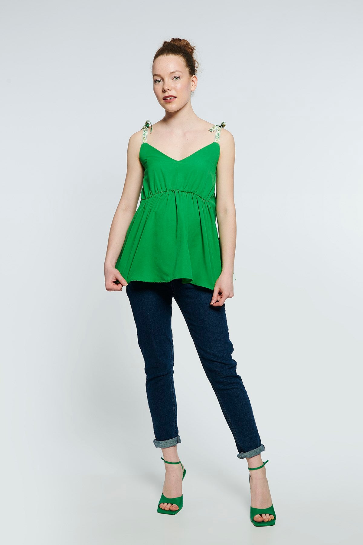Hamile Effie Bluz - Yeşil M3187