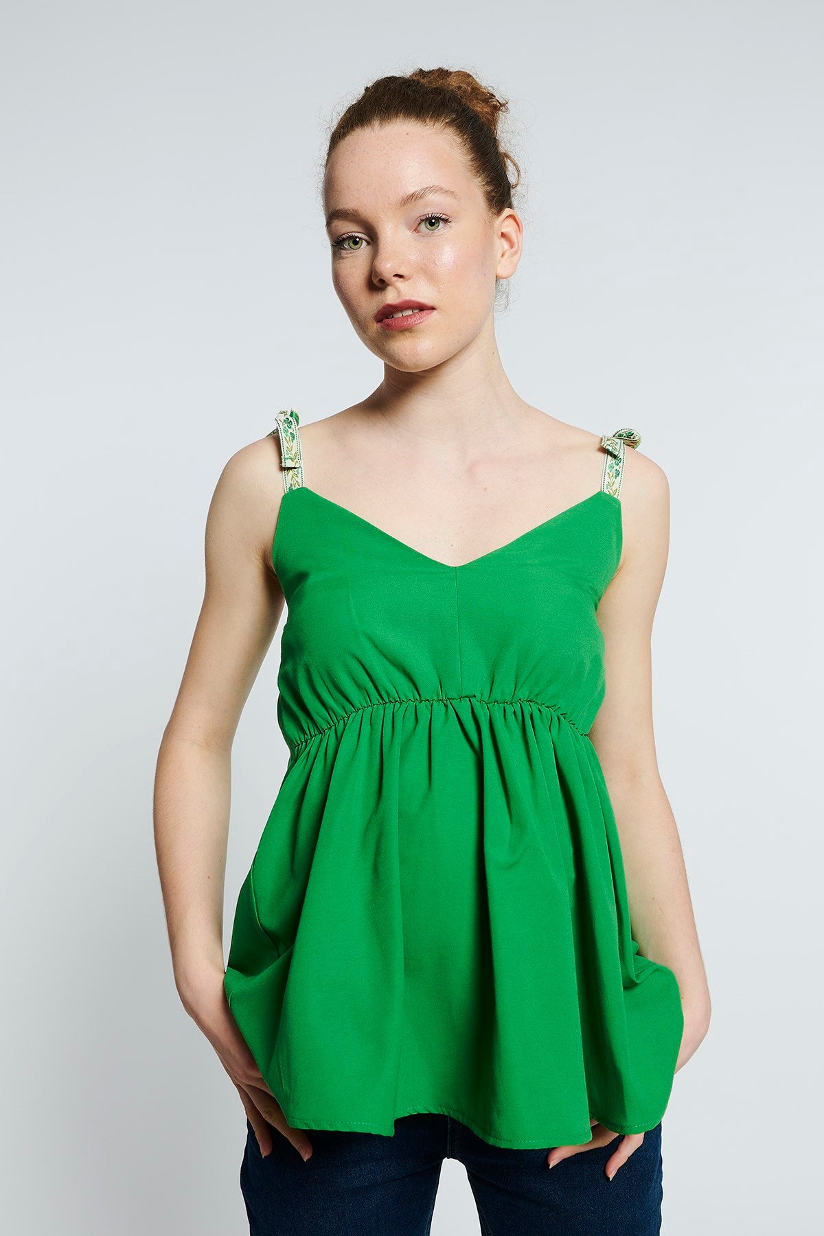 Hamile Effie Bluz - Yeşil M3187